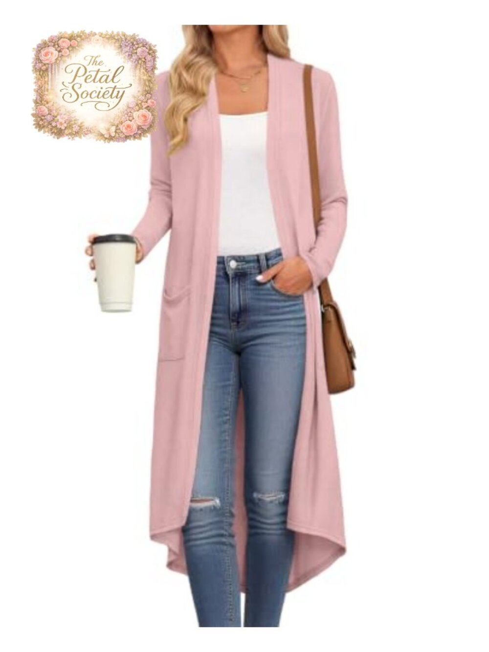 Womens Long Cardigan Lightweight Open Front Sweater with Pockets